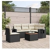 Image de Salon de Jardin avec Coussins 6 pcs, Canapés de Terrasse, Ensemble de Meubles de Patio, Mobilier d'Extérieur, Noir 3256896