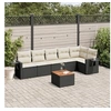 Image de Salon de Jardin avec Coussins 7 pcs, Canapés de Terrasse, Ensemble de Meubles de Patio, Mobilier d'Extérieur, Noir 3256903