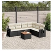 Image de Salon de jardin modulable resine tressee noir 7 pieces x 62 x 69 6 personnes
