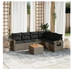 Image de Salon de jardin modulable 6 personnes gris 7 pieces 62 x 62 x 69 cm resine tressee