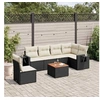 Image de Salon de Jardin avec Coussins 7 pcs, Canapés de Terrasse, Ensemble de Meubles de Patio, Mobilier d'Extérieur, Noir 3256917