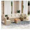 Image de Salon de jardin modulable rotin 7 pieces beige 62 x 62 x 69 cm 6 personnes