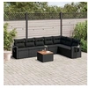Image de 7 personnes noir salon de jardin modulable 8 pieces 62 x 62 x 69 resine tressee