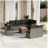 Image de Salon de jardin modulable 9 pieces gris 8 personnes 62 x 62 x 69 cm resine tressee