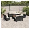 Image de Salon de Jardin avec Coussins 11 pcs, Canapés de Terrasse, Ensemble de Meubles de Patio, Mobilier d'Extérieur, Noir 3258765