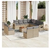 Image de Salon de jardin modulable GENERIQUE resine tressee beige 12 pieces 62 x 62 x 69 cm 11 personnes
