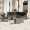 Image de Salon de jardin modulable resine tressee gris 12 pieces x 62 x 69 11 personnes