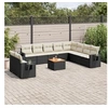 Image de Resine tressee salon de jardin modulable 11 pieces 10 personnes 62 x 62 x 69 noir