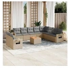 Image de Salon de Jardin avec Coussins 9 pcs, Canapés de Terrasse, Ensemble de Meubles de Patio, Mobilier d'Extérieur, Noir 3259542