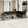 Image de Gris salon de jardin modulable resine tressee 11 pieces 62 x 62 x 69 10 personnes