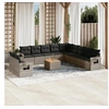 Image de Salon de Jardin avec Coussins 12 pcs, Canapés de Terrasse, Ensemble de Meubles de Patio, Mobilier d'Extérieur, Gris 3256977