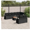 Image de 9-delige Loungeset met kussens poly rattan zwart3256979