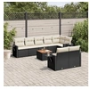 Image de Salon de Jardin avec Coussins 9 pcs, Canapés de Terrasse, Ensemble de Meubles de Patio, Mobilier d'Extérieur, Noir 3256980