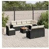 Image de Salon de Jardin avec Coussins 9 pcs, Canapés de Terrasse, Ensemble de Meubles de Patio, Mobilier d'Extérieur, Noir 3256987