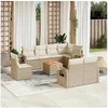 Image de Salon de jardin modulable beige 8 personnes 9 pieces 62 x 62 x 69 cm resine tressee