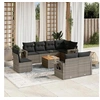 Image de Salon de Jardin avec Coussins 9 pcs, Canapés de Terrasse, Ensemble de Meubles de Patio, Mobilier d'Extérieur, Gris 3256991