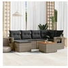 Image de Gris 6 personnes resine tressee salon de jardin modulable 62 x 62 x 69 7 pieces
