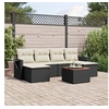 Image de Salon de jardin modulable GENERIQUE resine tressee noir 6 personnes 62 x 55 x 69 cm 7 pieces
