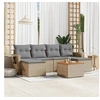 Image de Salon de jardin modulable 6 personnes resine tressee 7 pieces 62 x 55 x 69 cm beige