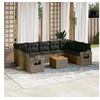 Image de Salon de Jardin avec Coussins 10 pcs, Canapés de Terrasse, Ensemble de Meubles de Patio, Mobilier d'Extérieur, Gris 3257040