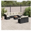 Image de Salon de Jardin avec Coussins 10 pcs, Canapés de Terrasse, Ensemble de Meubles de Patio, Mobilier d'Extérieur, Noir 3257043