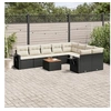 Image de Salon de Jardin avec Coussins 10 pcs, Canapés de Terrasse, Ensemble de Meubles de Patio, Mobilier d'Extérieur, Noir 3257050