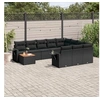 Image de Salon de Jardin avec Coussins 9 pcs, Canapés de Terrasse, Ensemble de Meubles de Patio, Mobilier d'Extérieur, Noir 3259395