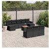 Image de Salon de Jardin avec Coussins 11 pcs, Canapés de Terrasse, Ensemble de Meubles de Patio, Mobilier d'Extérieur, Noir 3257098