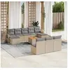 Image de Salon de jardin modulable beige resine tressee 11 pieces 62 x 55 x 69 cm 10 personnes