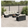 Image de Salon de jardin modulable 10 pieces resine tressee noir 55.0 x 55 x 69 9 personnes
