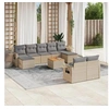 Image de Salon de jardin modulable rotin beige 10 pieces 62 x 55 x 69 cm 9 personnes