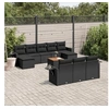 Image de Salon de jardin modulable rotin noir 5 pieces 10 personnes