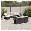 Image de Salon de jardin modulable noir 11 pieces 10 personnes 62 x 55 x 69 resine tressee