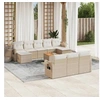 Image de Salon de Jardin avec Coussins 10 pcs, Canapés avec Pieds Réglables, Ensemble de Meubles d'Extérieur Patio Terrasse, 3250420