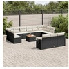 Image de Salon de jardin modulable noir 14 pieces resine tressee 62 x 62 x 69