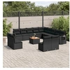 Image de 14-delige Loungeset met kussens poly rattan zwart3257147
