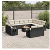 Image de Noir 13 pieces salon de jardin modulable resine tressee 62 x 62 x 69 12 personnes