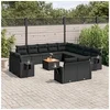 Image de 14-delige Loungeset met kussens poly rattan zwart3257168