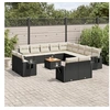 Image de Salon de Jardin avec Coussins 4 pcs, Canapés de Terrasse, Ensemble de Meubles de Patio, Mobilier d'Extérieur, Noir 3259145
