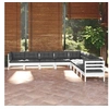 Image de Bois de Pin Massif Salon de Jardin 9 pcs avec Coussins Mobilier de Patio Meubles d'Extérieur Mobilier de Jardin 3096816