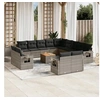 Image de Salon de jardin modulable resine tressee gris 14 pieces x 62 x 69