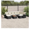 Image de Salon de Jardin avec Coussins 10 pcs, Canapés de Terrasse, Ensemble de Meubles de Patio, Mobilier d'Extérieur, Noir 3257176