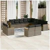 Image de Salon de jardin modulable 10 personnes 11 pieces resine tressee 62 x 62 x 69 cm beige
