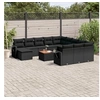 Image de Salon de jardin modulable 13 pieces 12 personnes noir 62 x 62 x 69 cm resine tressee
