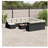 Image de Salon de jardin modulable 13 pieces 12 personnes noir 62 x 62 x 69 resine tressee