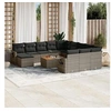 Image de Salon de jardin modulable 12 personnes gris resine tressee 62 x 62 x 69 13 pieces