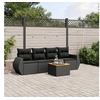 Image de Noir 5 pieces salon de jardin modulable resine tressee 62 x 55 x 69 4 personnes