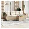 Image de Salon de jardin modulable rotin beige 5 pieces x 70 x 69 4 personnes