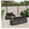 Image de Salon de Jardin avec Coussins 6 pcs, Canapés de Terrasse, Ensemble de Meubles de Patio, Mobilier d'Extérieur, Noir 3257217