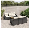 Image de Salon de Jardin avec Coussins 7 pcs, Canapés de Terrasse, Ensemble de Meubles de Patio, Mobilier d'Extérieur, Noir 3257225